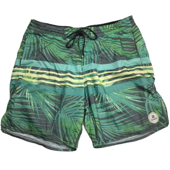 Billabong Boardshorts Green Tropical Leaf Mens 32